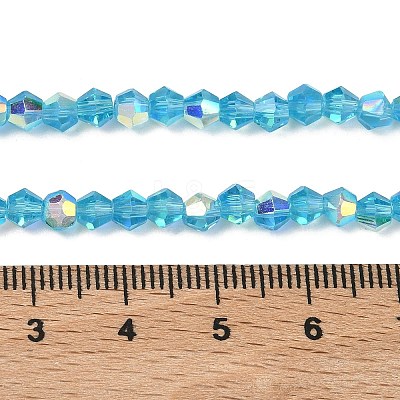 Electroplate Transparent Glass Beads Strands EGLA-K015-18S-1