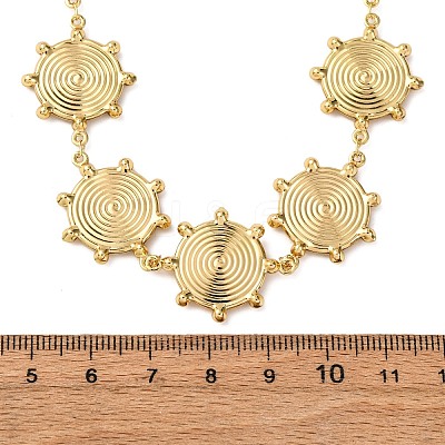 304 Stainless Steel Sun Link Chain Necklaces for Women NJEW-G178-14G-1