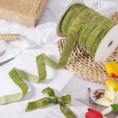 Sparkle Polyester Ribbon OCOR-WH0082-158A-02-1