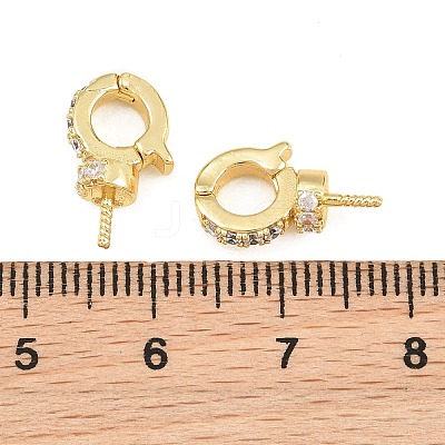 Brass Micro Pave Clear Cubic Zirconia Fold Over Clasps CU-CBA3901-01G-1