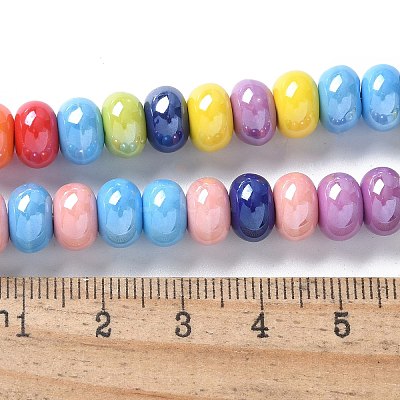 Glazed Porcelain Rondelle Beads PORC-Q001-01M-1