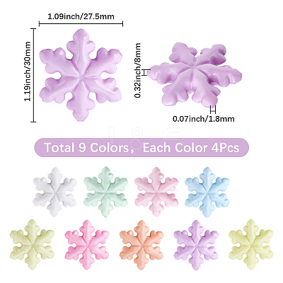 36Pcs 9 Colors Luminous Transparent & Opaque Acrylic Beads OACR-SC0002-80-1