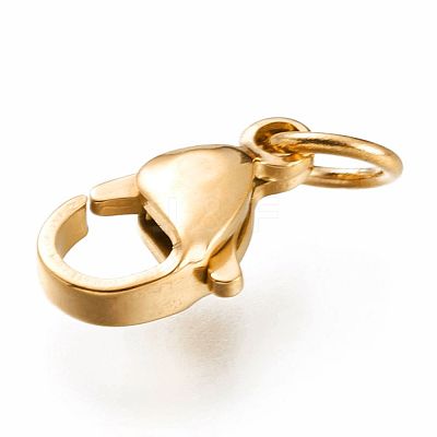 Ion Plating(IP) 304 Stainless Steel Lobster Claw Clasps STAS-G240-01E-G-1