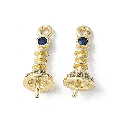 Brass Micro Pave Cubic Zirconia Peg Bails Charms KK-D324-26G-1