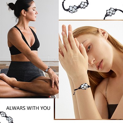 Adjustable Braided Nylon Cord Macrame Pouch Bracelet Making AJEW-SW00013-15-1