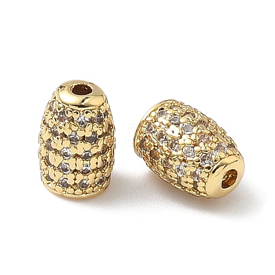 Brass Clear Cubic Zirconia Beads KK-Q068-27G-1