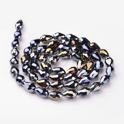 Electroplate Glass Beads Strands LS-EGLA-D015-12x8mm-14-1