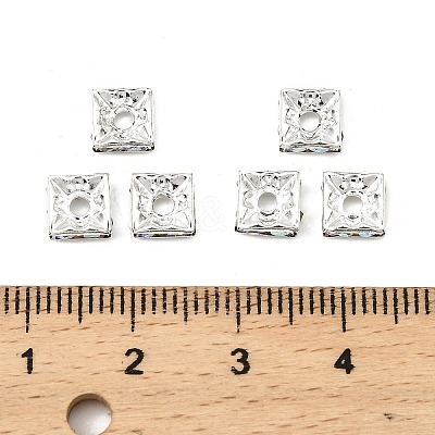 Brass Rhinestone Spacer Beads X-RSB072-02S-1
