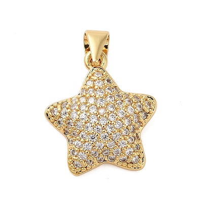 Brass Micro Pave Cubic Zirconia Pendants KK-A228-03G-1