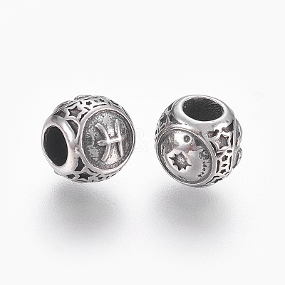 316 Surgical Stainless Steel European Beads STAS-F195-128P-11-1