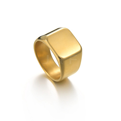 Square 304 Stainless Steel Finger Rings WGB1DFB-30-1