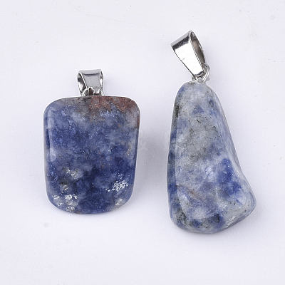 Natural Blue Spot Stone Pendants G-Q996-26-1
