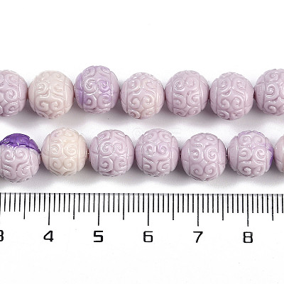 Synthetic Shell Dyed Carved Beads Strands SHEL-K007-12-1