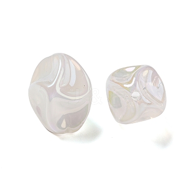 UV Plating Rainbow Iridescent Acrylic Beads PACR-M002-07-1