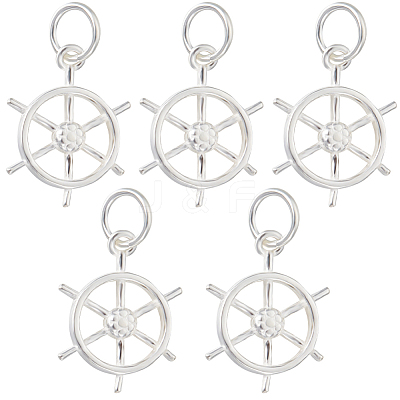 5Pcs 925 Sterling Silver Pendants STER-BBC0002-22-1