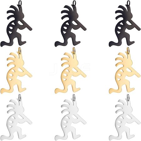 Unicraftale 9Pcs 3 Colors 304 Stainless Steel Pendants STAS-UN0037-80-1