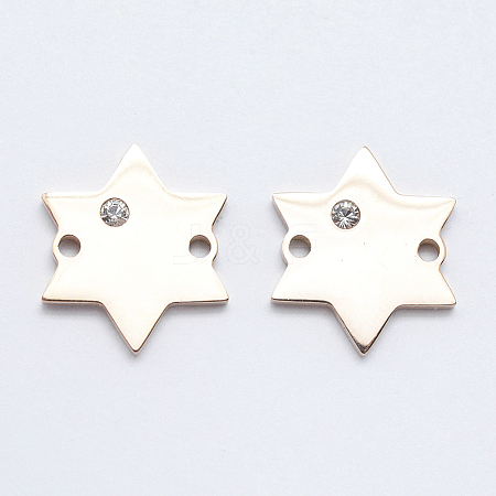316L Surgical Stainless Steel Micro Pave Cubic Zirconia Links connectors STAS-K178-19RG-1