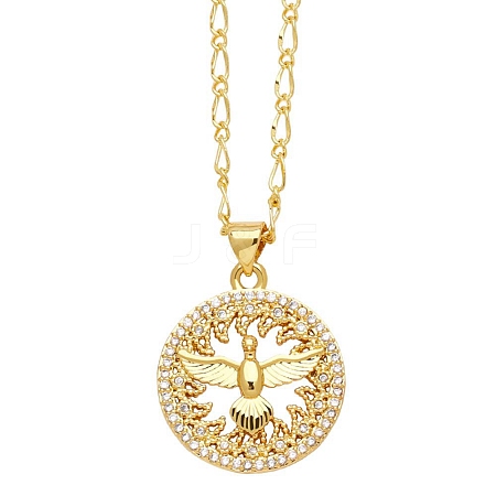 Brass Micro Pave Cubic Zirconia Pendant Necklaces PW-WG45591-03-1