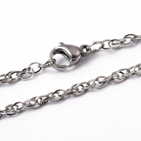 304 Stainless Steel Rope Chain Necklaces NJEW-L426-01-1