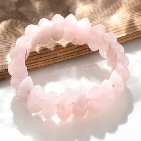 Bicone Natural Rose Quartz Beads Stretch Bracelets for Women BJEW-C097-05C-1