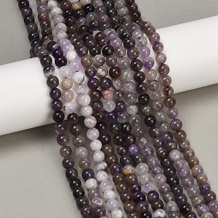 Natural Amethyst Beads Strands G-F591-25-6mm-1