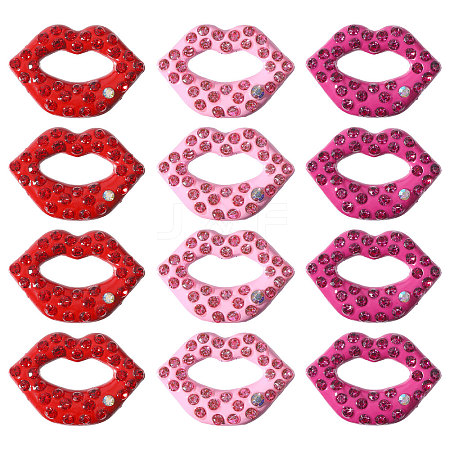 12Pcs 3 Colors Alloy Rhinestone Cabochons ALRI-CA0001-16-1