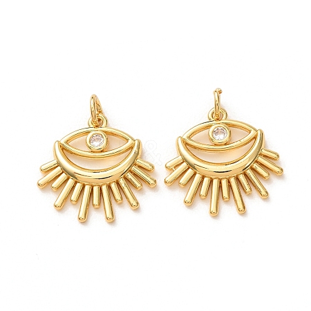 Brass Micro Pave Clear Cubic Zirconia Pendants KK-A304-30A-G-1