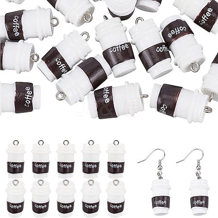 40Pcs Resin Pendant RESI-CA0001-24-1