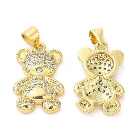 Brass Micro Pave Cubic Zirconia Pendants KK-M249-08G-1