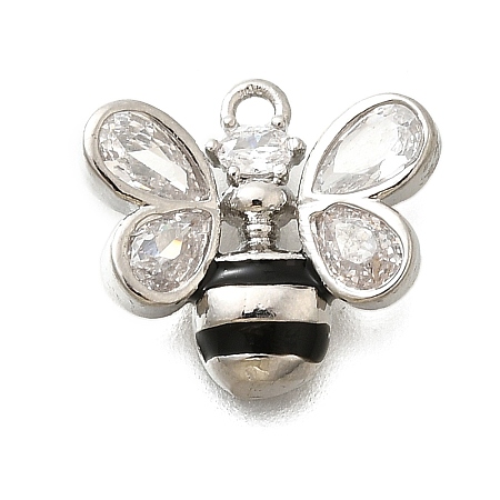 Brass Micro Pave Cubic Zirconia Pendants KK-A245-03A-P-1