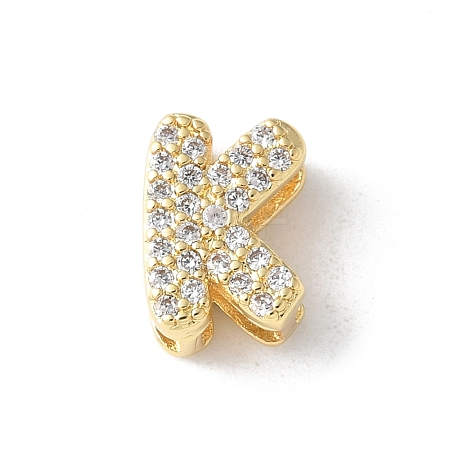 Brass Micro Pave Clear Cubic Zirconia Initial Multi-strand Links KK-S520-01G-11-1