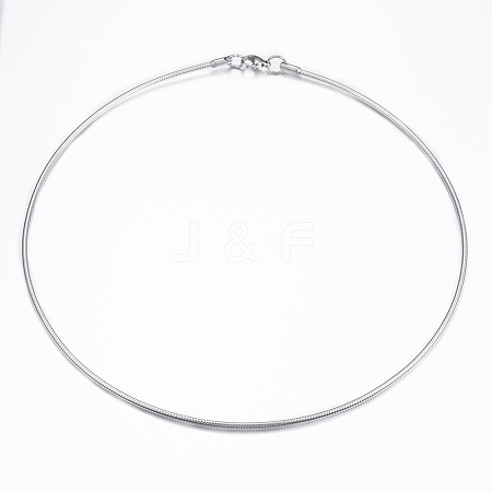 Non-Tarnish 304 Stainless Steel Snake Chain Necklaces NJEW-G310-09P-1