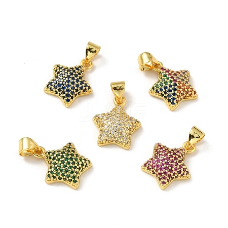 Brass Micro Pave Cubic Zirconia Pendants KK-A163-02G-1