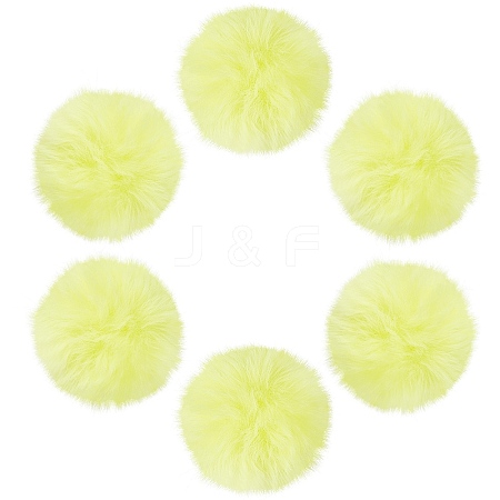 12Pcs Handmade Faux Rabbit Fur Pom Pom Ball Covered Pendants WOVE-SC0001-06C-1