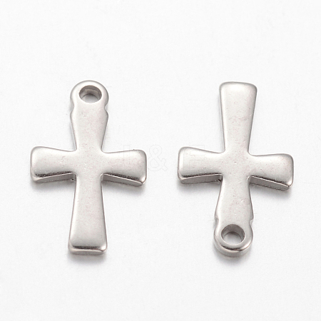 Non-Tarnish 304 Stainless Steel Tiny Cross Charms A-STAS-G076-10P-1