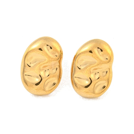 Oval 304 Stainless Steel Ear Studs EJEW-L290-014G-1