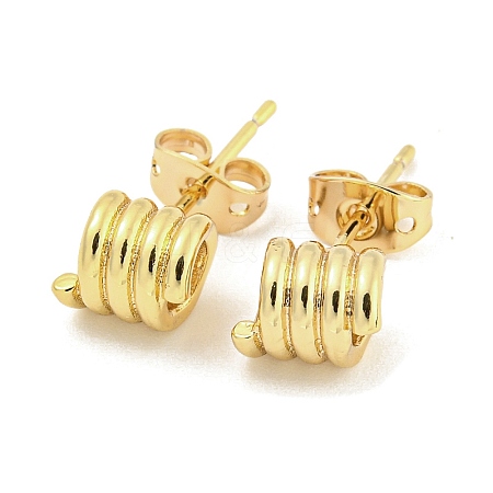 Brass Ear Studs EJEW-P261-10G-1