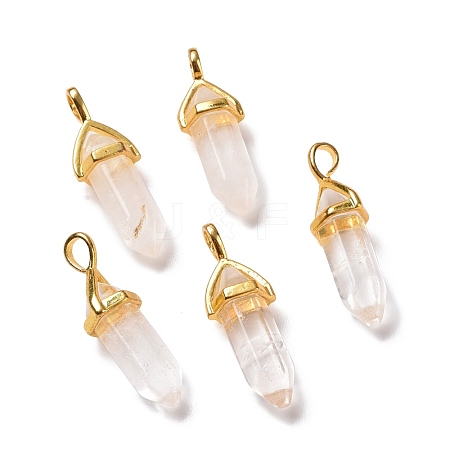 Natural Quartz Crystal Pointed Pendants G-K329-53G-1