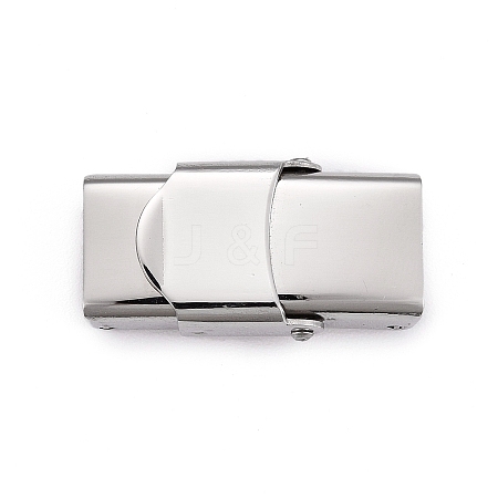 Non-Tarnish Smooth Surface 201 Stainless Steel Watch Band Clasps LS-X-STAS-R063-61-1