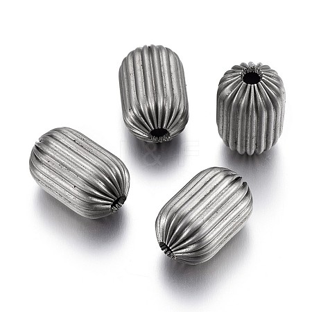 304 Stainless Steel Corrugated Beads STAS-P218-25-12mm-1
