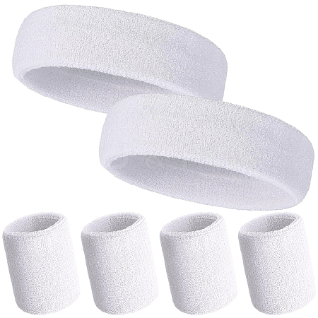2 Bags Cotton Sports Headband & Wristband Set AJEW-CN0004-74A-1