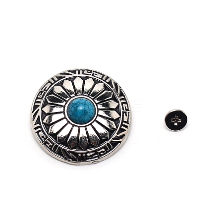 1-Hole Alloy & Turquoise Decorative Rivets LS-PALLOY-WH0092-11A-P-1