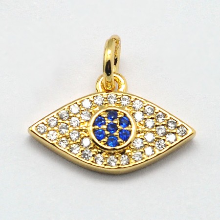 Eye Brass Micro Pave Cubic Zirconia Charms ZIRC-F017-27G-1