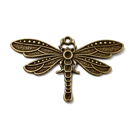 Tibetan Style Alloy Dragonfly Pendant Rhinestone Settings TIBEP-922-AB-FF-1