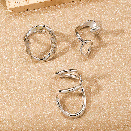 Minimalist Irregular Fashion Alloy Cuff Rings Sets SE5732-1