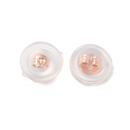 Long-Lasting Plated Brass Silicone Ear Nuts KK-K381-04RG-1
