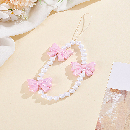 1Pc PVC Bowknot Mobile Straps AJEW-LP0005-16-1