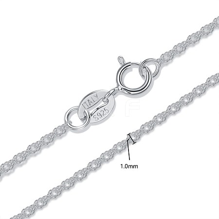 925 Sterling Silver Double Link Chain Necklaces NJEW-BB35180-D-18-1