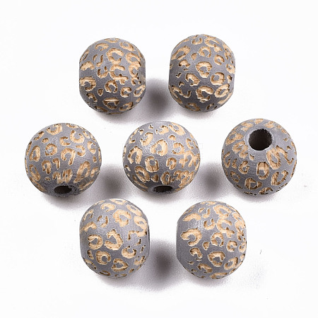 Painted Natural Wood Beads WOOD-T021-53A-05-1