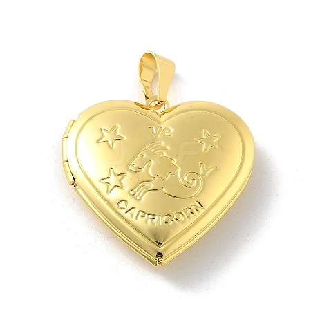 Brass Locket Pendants KK-C092-25G-10-1